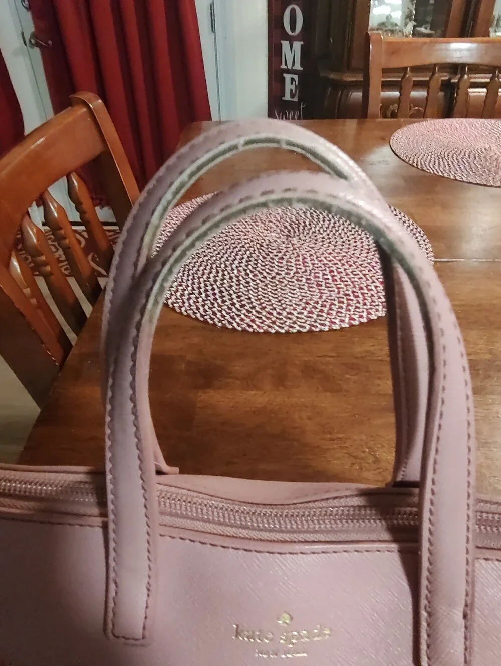 kate spade Mauve Mini Tote with Silver Glitter Base